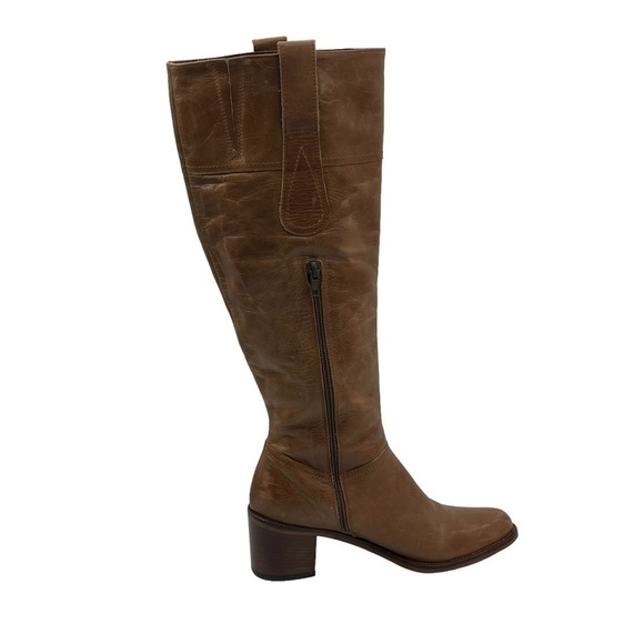 Aldo Brown Leather Block Heel Riding Boots Size 39 Women’s - Picture 8 of 11